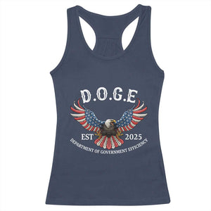 DOGE Department Of Government Efficiency Racerback Tank Top Est 2025 American Eagle TS02 Navy Print Your Wear