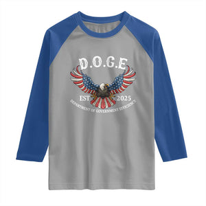 DOGE Department Of Government Efficiency Raglan Shirt Est 2025 American Eagle TS02 Sport Gray Royal Print Your Wear