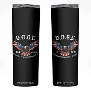 DOGE Department Of Government Efficiency Skinny Tumbler Est 2025 American Eagle TS02 Black Print Your Wear