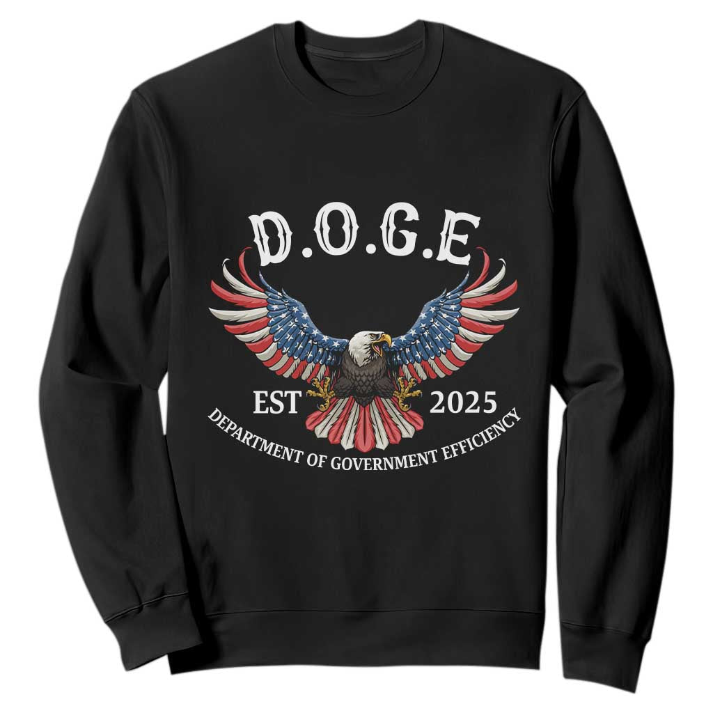 DOGE Department Of Government Efficiency Sweatshirt Est 2025 American Eagle TS02 Black Print Your Wear