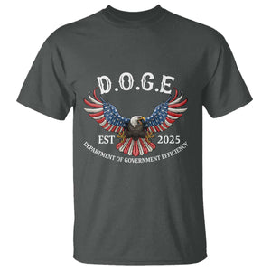DOGE Department Of Government Efficiency T Shirt Est 2025 American Eagle TS02 Dark Heather Print Your Wear