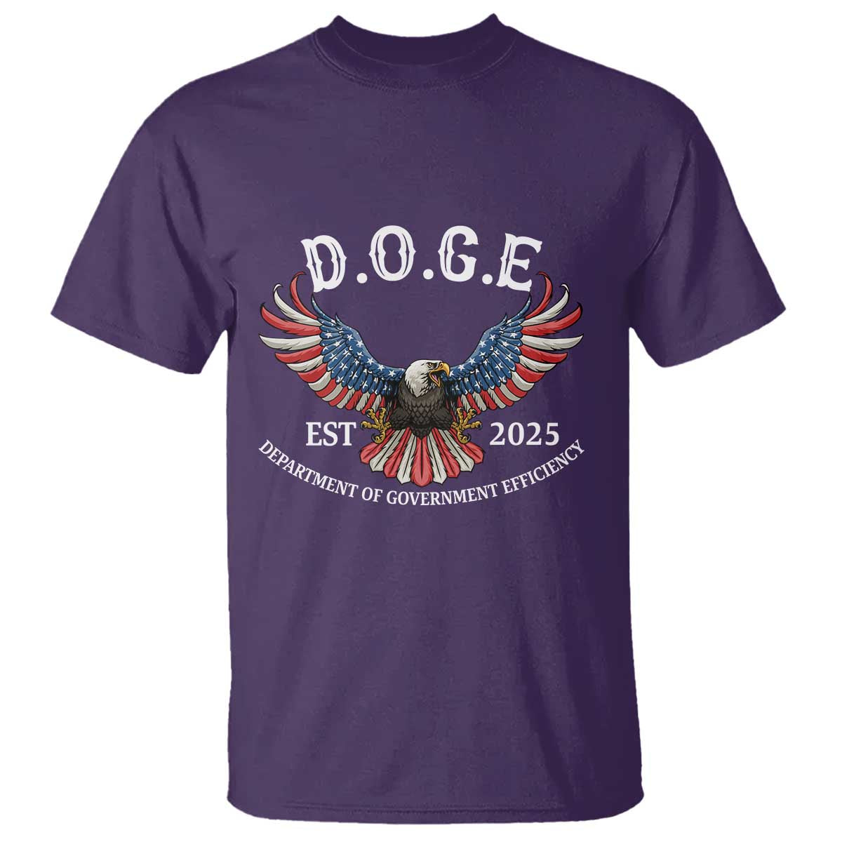 DOGE Department Of Government Efficiency T Shirt Est 2025 American Eagle TS02 Purple Print Your Wear