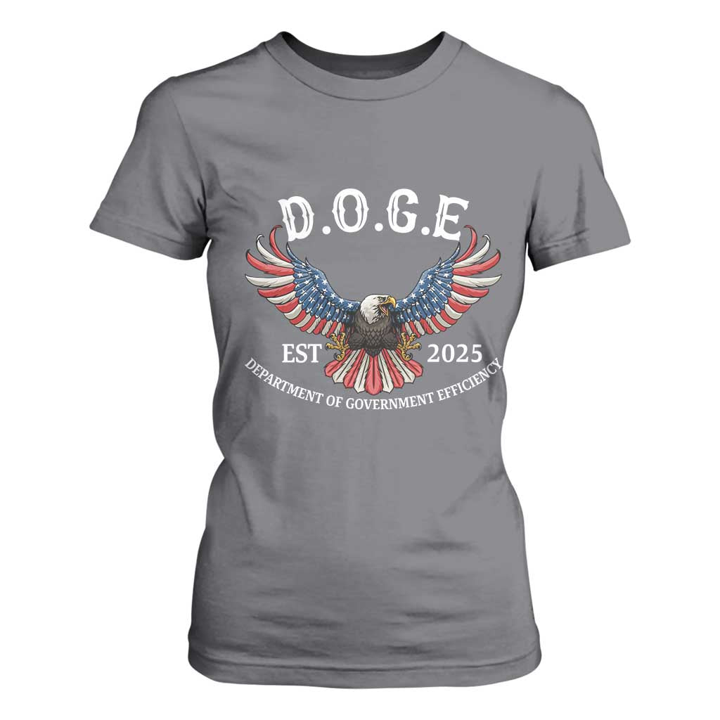 DOGE Department Of Government Efficiency T Shirt For Women Est 2025 American Eagle TS02 Charcoal Print Your Wear