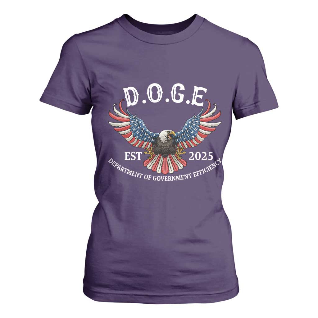 DOGE Department Of Government Efficiency T Shirt For Women Est 2025 American Eagle TS02 Purple Print Your Wear