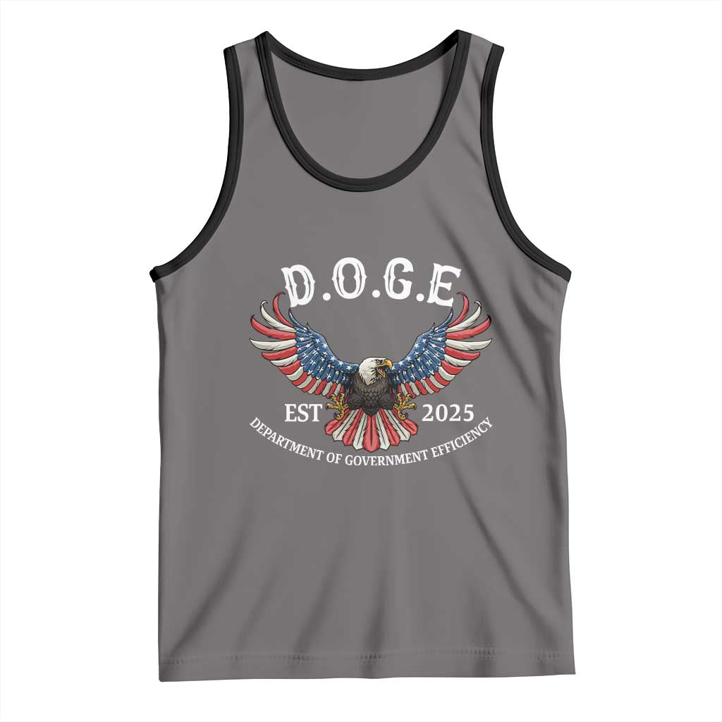 DOGE Department Of Government Efficiency Tank Top Est 2025 American Eagle TS02 Deep Heather Black Print Your Wear