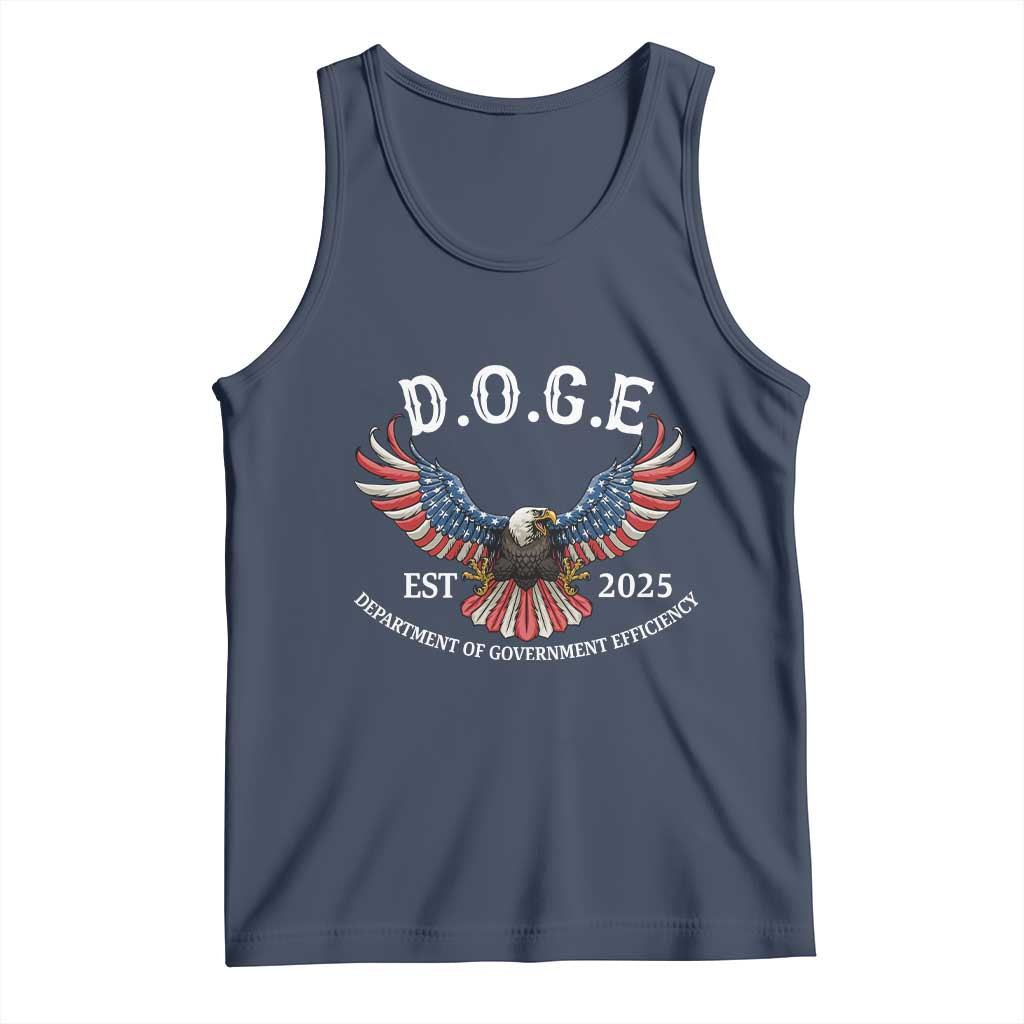 DOGE Department Of Government Efficiency Tank Top Est 2025 American Eagle TS02 Navy Print Your Wear