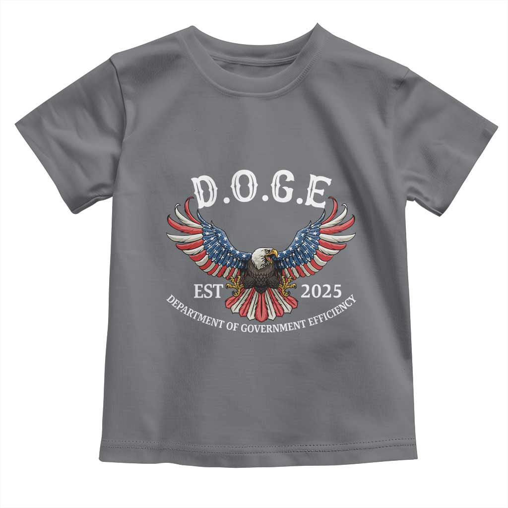 DOGE Department Of Government Efficiency Toddler T Shirt Est 2025 American Eagle TS02 Charcoal Print Your Wear