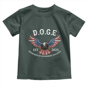 DOGE Department Of Government Efficiency Toddler T Shirt Est 2025 American Eagle TS02 Dark Forest Green Print Your Wear
