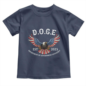DOGE Department Of Government Efficiency Toddler T Shirt Est 2025 American Eagle TS02 Navy Print Your Wear