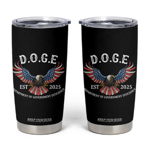 DOGE Department Of Government Efficiency Tumbler Cup Est 2025 American Eagle TS02 Black Print Your Wear