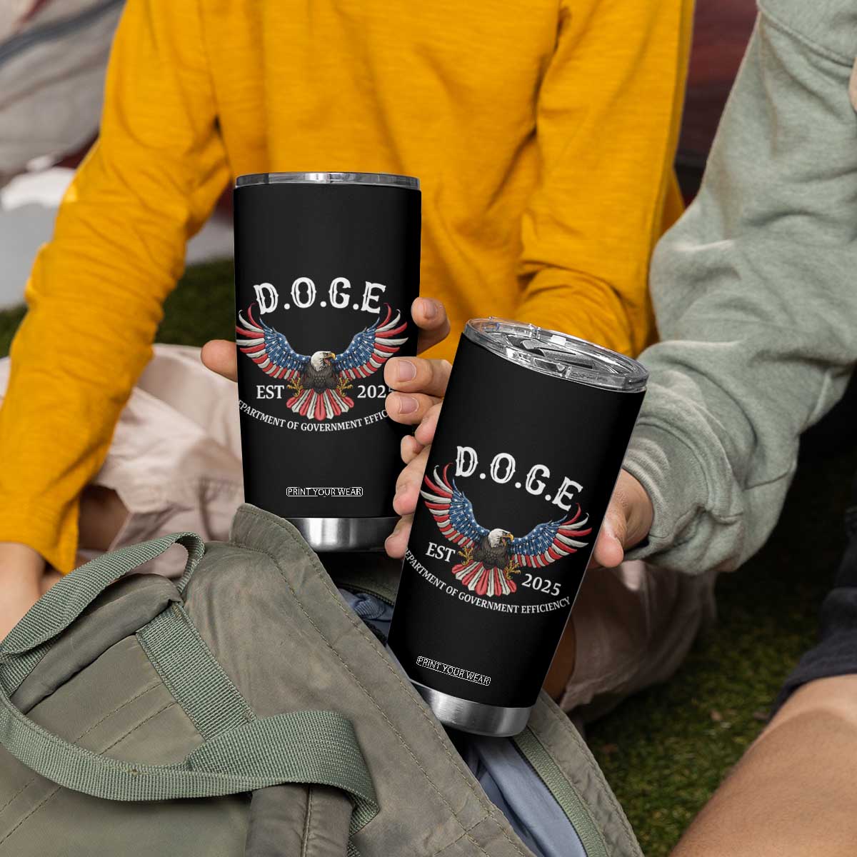 DOGE Department Of Government Efficiency Tumbler Cup Est 2025 American Eagle TS02 Print Your Wear