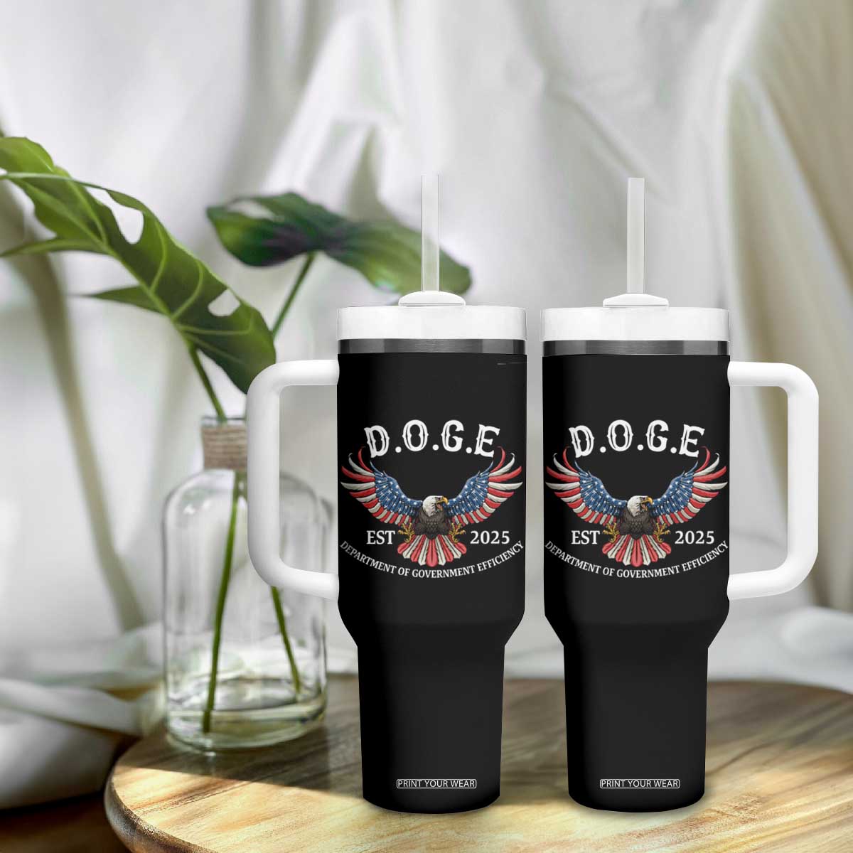 DOGE Department Of Government Efficiency Tumbler With Handle Est 2025 American Eagle TS02 Print Your Wear