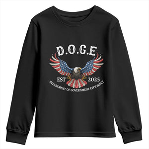 DOGE Department Of Government Efficiency Youth Sweatshirt Est 2025 American Eagle TS02 Black Print Your Wear
