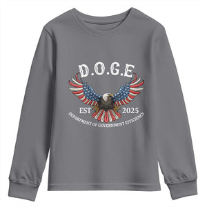 DOGE Department Of Government Efficiency Youth Sweatshirt Est 2025 American Eagle TS02 Charcoal Print Your Wear
