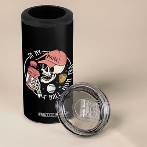 In My T-Ball Mom Era Skeleton 4 in 1 Can Cooler Tumbler Baseball Mother's Day TS02 Print Your Wear