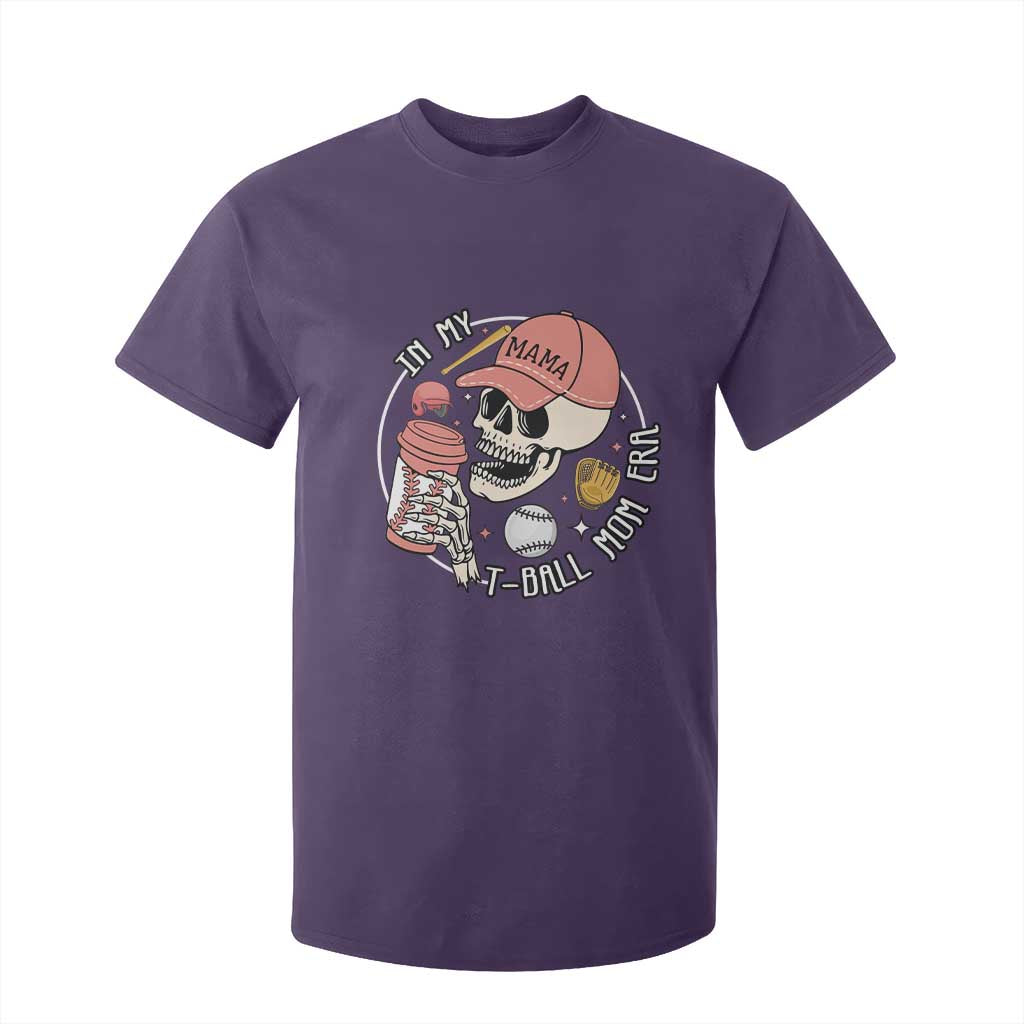 In My T-Ball Mom Era Skeleton T Shirt For Kid Baseball Mother's Day TS02 Purple Print Your Wear