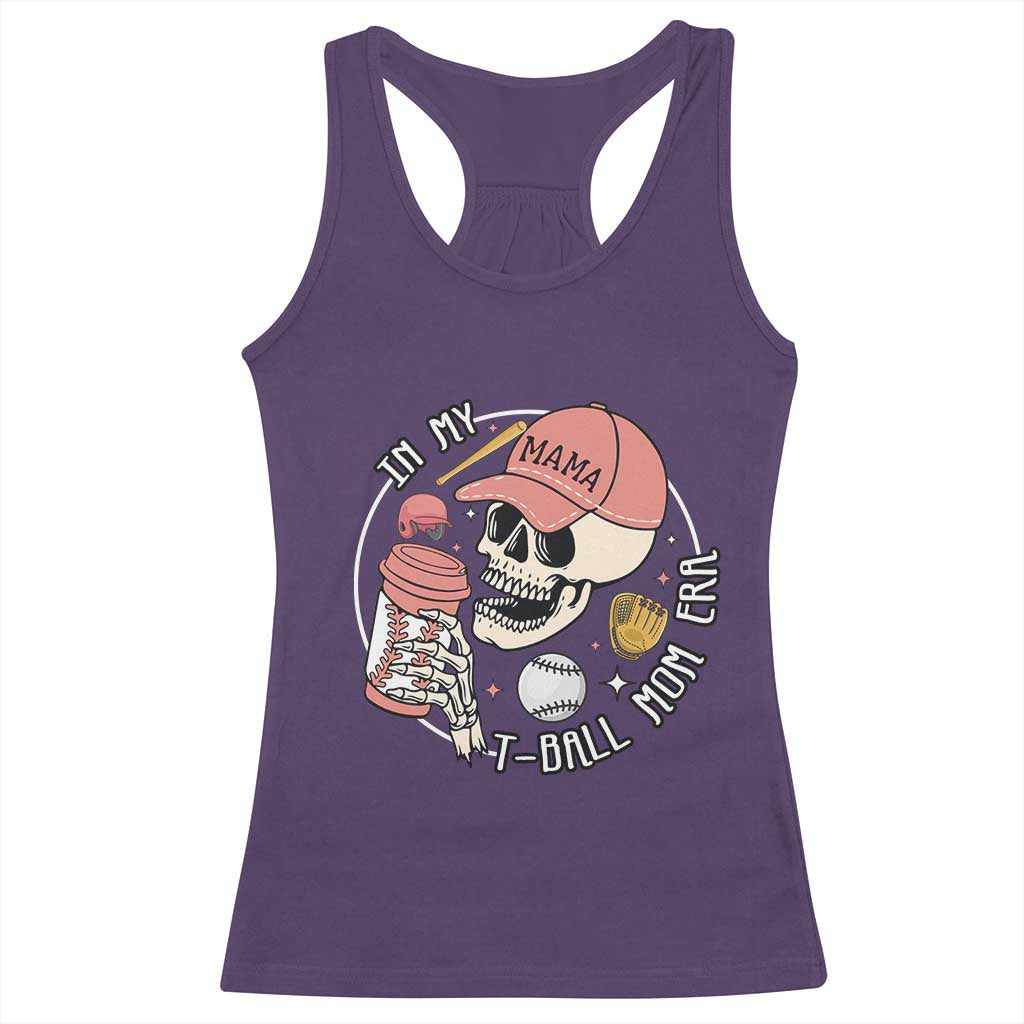 In My T-Ball Mom Era Skeleton Racerback Tank Top Baseball Mother's Day TS02 Purple Print Your Wear
