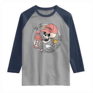In My T-Ball Mom Era Skeleton Raglan Shirt Baseball Mother's Day TS02 Sport Gray Navy Print Your Wear
