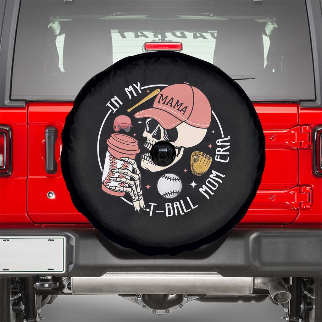 In My T-Ball Mom Era Skeleton Spare Tire Cover Baseball Mother's Day TS02 Black Print Your Wear