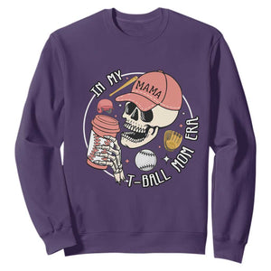 In My T-Ball Mom Era Skeleton Sweatshirt Baseball Mother's Day TS02 Purple Print Your Wear