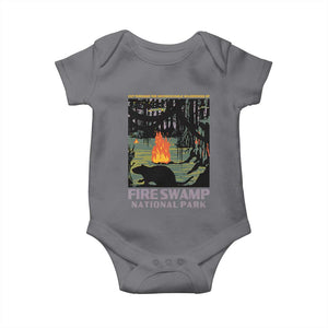 Fire Swamp National Park Baby Onesie Inconceivable Fantasy Adventure TS02 Charcoal Print Your Wear