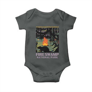 Fire Swamp National Park Baby Onesie Inconceivable Fantasy Adventure TS02 Dark Heather Print Your Wear
