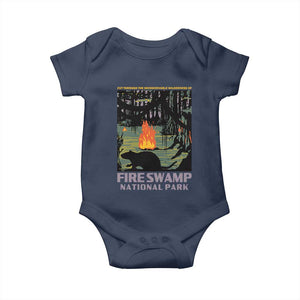 Fire Swamp National Park Baby Onesie Inconceivable Fantasy Adventure TS02 Navy Print Your Wear