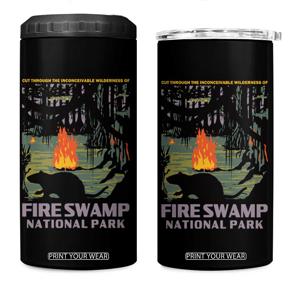 Fire Swamp National Park 4 in 1 Can Cooler Tumbler Inconceivable Fantasy Adventure TS02 One Size: 16 oz Black Print Your Wear