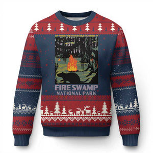 Fire Swamp National Park Ugly Christmas Sweater Inconceivable Fantasy Adventure TS02 Navy Red Print Your Wear