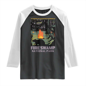 Fire Swamp National Park Raglan Shirt Inconceivable Fantasy Adventure TS02 Black White Print Your Wear
