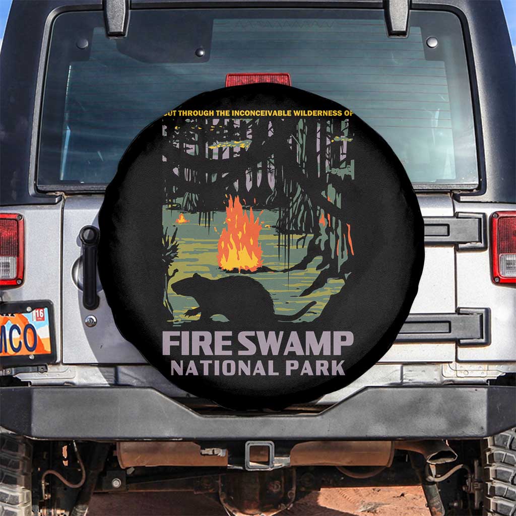 Fire Swamp National Park Spare Tire Cover Inconceivable Fantasy Adventure TS02 No hole Black Print Your Wear