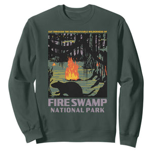 Fire Swamp National Park Sweatshirt Inconceivable Fantasy Adventure TS02 Dark Forest Green Print Your Wear