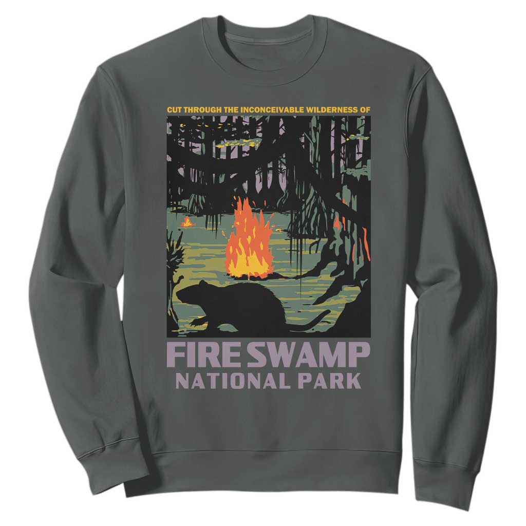 Fire Swamp National Park Sweatshirt Inconceivable Fantasy Adventure TS02 Dark Heather Print Your Wear