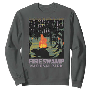 Fire Swamp National Park Sweatshirt Inconceivable Fantasy Adventure TS02 Dark Heather Print Your Wear