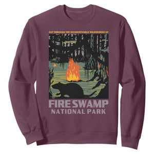 Fire Swamp National Park Sweatshirt Inconceivable Fantasy Adventure TS02 Maroon Print Your Wear