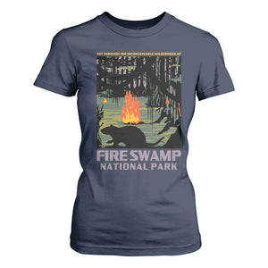 Fire Swamp National Park T Shirt For Women Inconceivable Fantasy Adventure TS02 Navy Print Your Wear