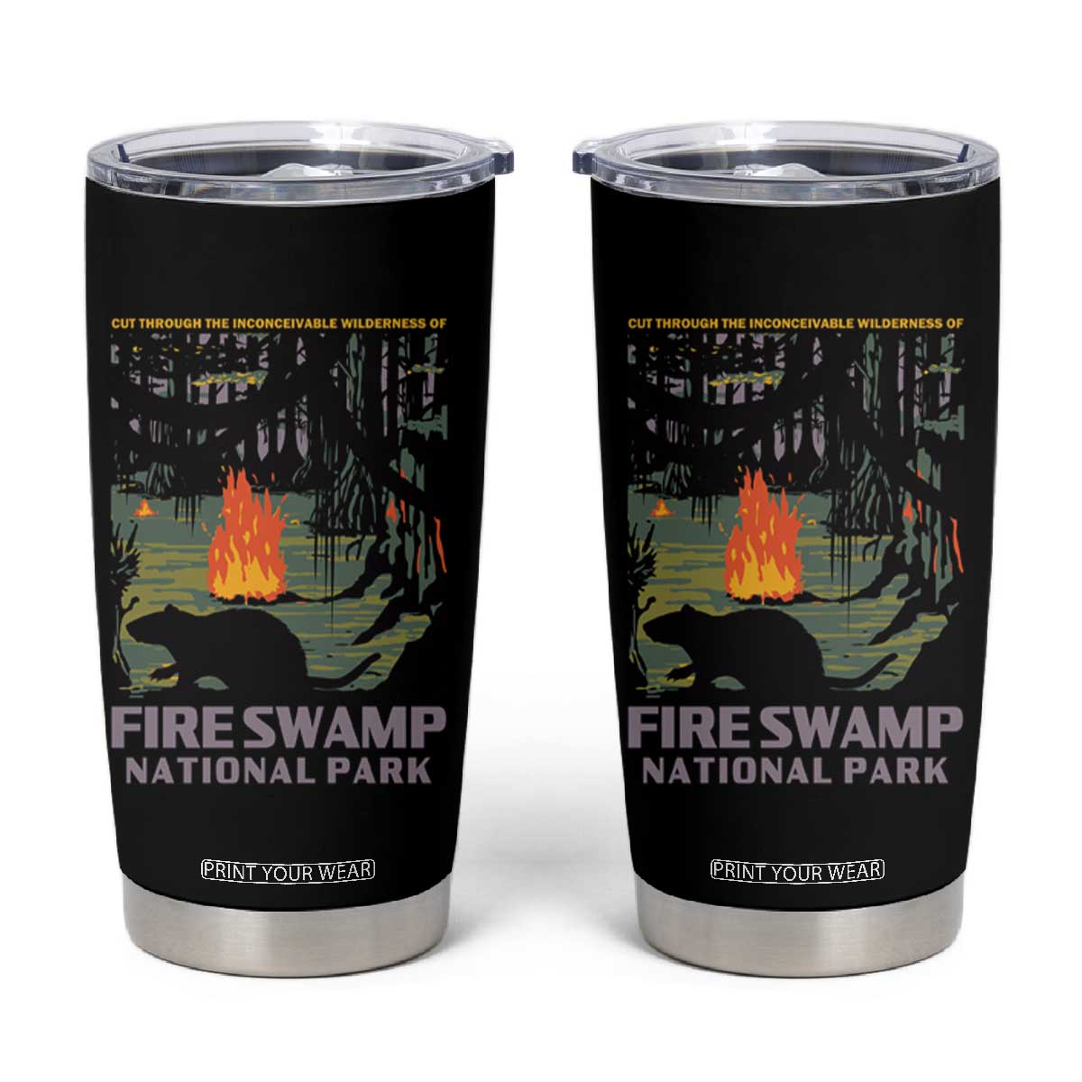Fire Swamp National Park Tumbler Cup Inconceivable Fantasy Adventure TS02 Black Print Your Wear