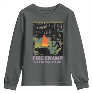 Fire Swamp National Park Youth Sweatshirt Inconceivable Fantasy Adventure TS02 Dark Heather Print Your Wear