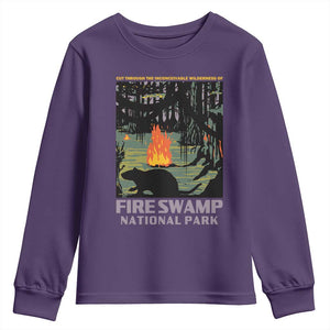 Fire Swamp National Park Youth Sweatshirt Inconceivable Fantasy Adventure TS02 Purple Print Your Wear