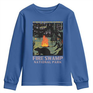 Fire Swamp National Park Youth Sweatshirt Inconceivable Fantasy Adventure TS02 Royal Blue Print Your Wear