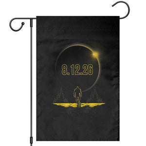 Bigfoot August 12 2026 Total Solar Eclipse Garden Flag Totality Sasquatch Cryptid Stargazer Memorabilia TS02 Black Print Your Wear