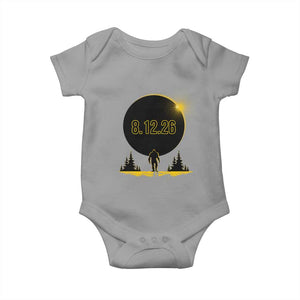Bigfoot August 12 2026 Total Solar Eclipse Baby Onesie Totality Sasquatch Cryptid Stargazer Memorabilia TS02 Sport Gray Print Your Wear