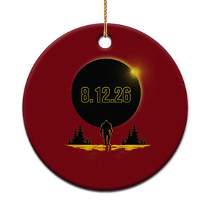Bigfoot August 12 2026 Total Solar Eclipse Ceramic Ornament Totality Sasquatch Cryptid Stargazer Memorabilia TS02 1pc Red Print Your Wear