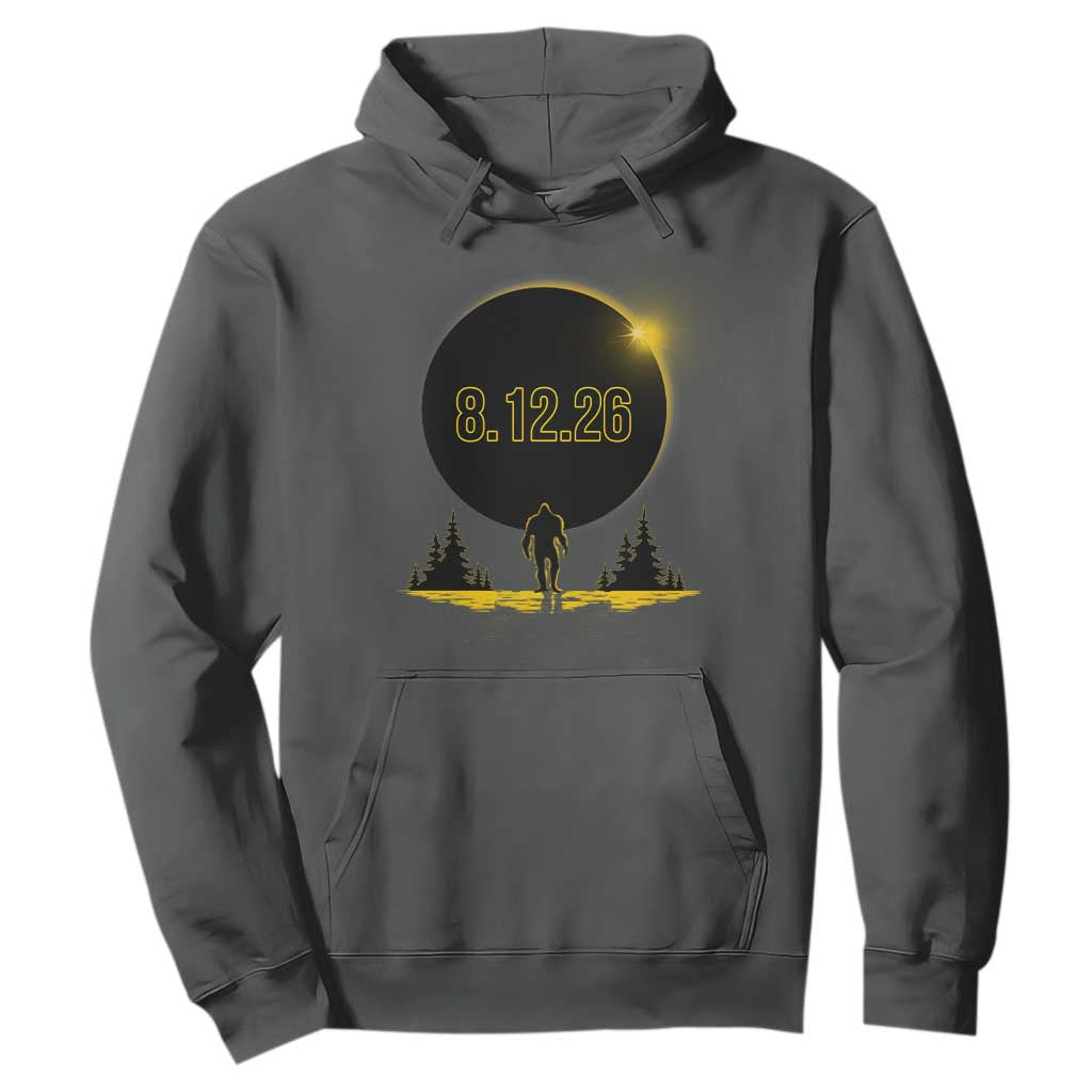 Bigfoot August 12 2026 Total Solar Eclipse Hoodie Totality Sasquatch Cryptid Stargazer Memorabilia TS02 Dark Heather Print Your Wear