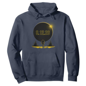 Bigfoot August 12 2026 Total Solar Eclipse Hoodie Totality Sasquatch Cryptid Stargazer Memorabilia TS02 Navy Print Your Wear