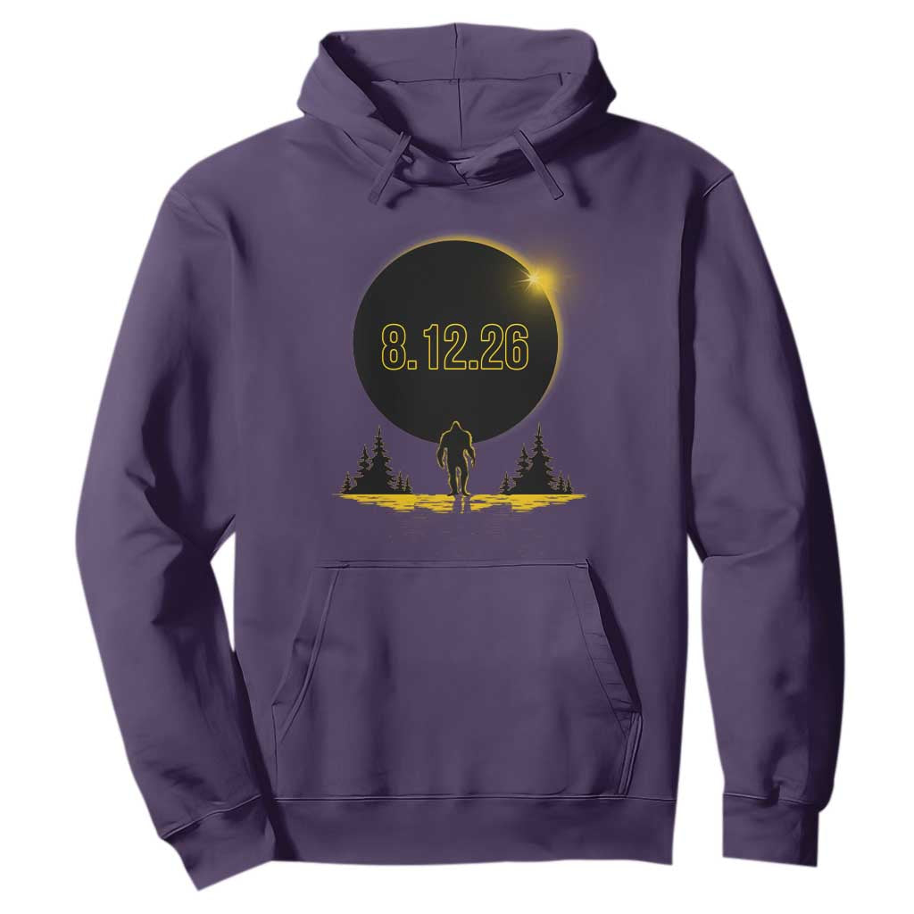 Bigfoot August 12 2026 Total Solar Eclipse Hoodie Totality Sasquatch Cryptid Stargazer Memorabilia TS02 Purple Print Your Wear