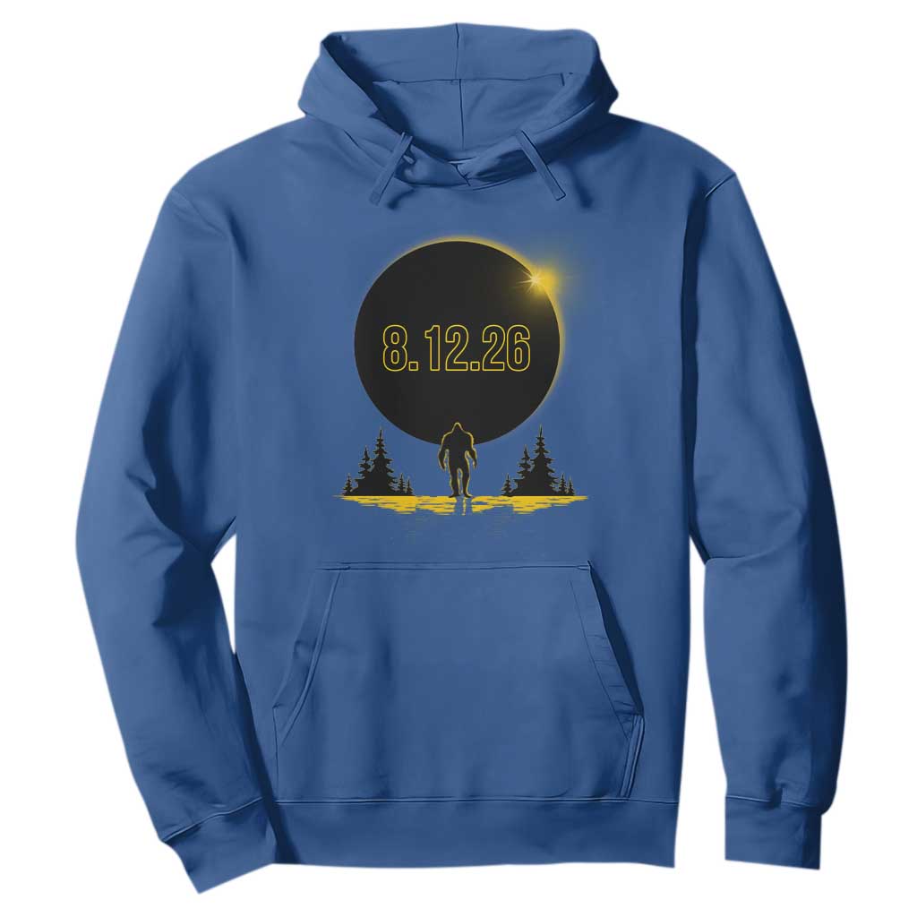 Bigfoot August 12 2026 Total Solar Eclipse Hoodie Totality Sasquatch Cryptid Stargazer Memorabilia TS02 Royal Blue Print Your Wear