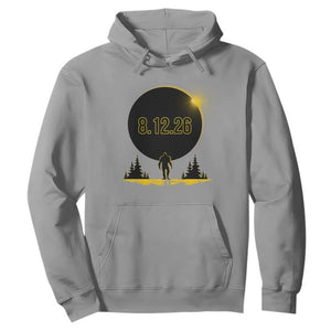 Bigfoot August 12 2026 Total Solar Eclipse Hoodie Totality Sasquatch Cryptid Stargazer Memorabilia TS02 Sport Gray Print Your Wear