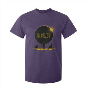 Bigfoot August 12 2026 Total Solar Eclipse T Shirt For Kid Totality Sasquatch Cryptid Stargazer Memorabilia TS02 Purple Print Your Wear