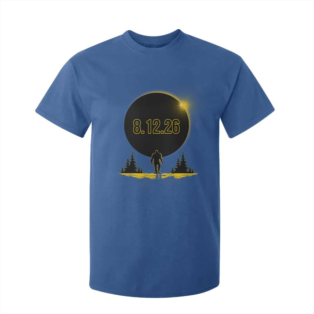 Bigfoot August 12 2026 Total Solar Eclipse T Shirt For Kid Totality Sasquatch Cryptid Stargazer Memorabilia TS02 Royal Blue Print Your Wear